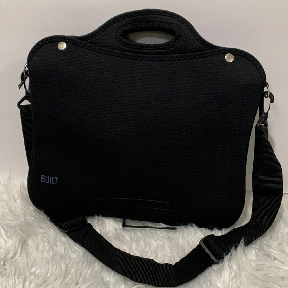 BUILT Neoprene Black Laptop Bag for Men